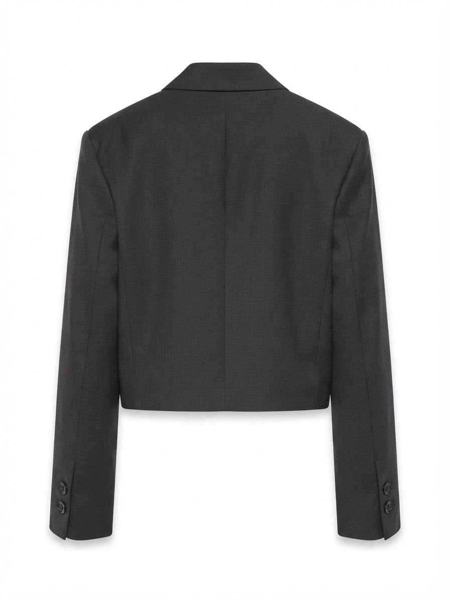 Andy double breasted 100% virgin wool short blazer