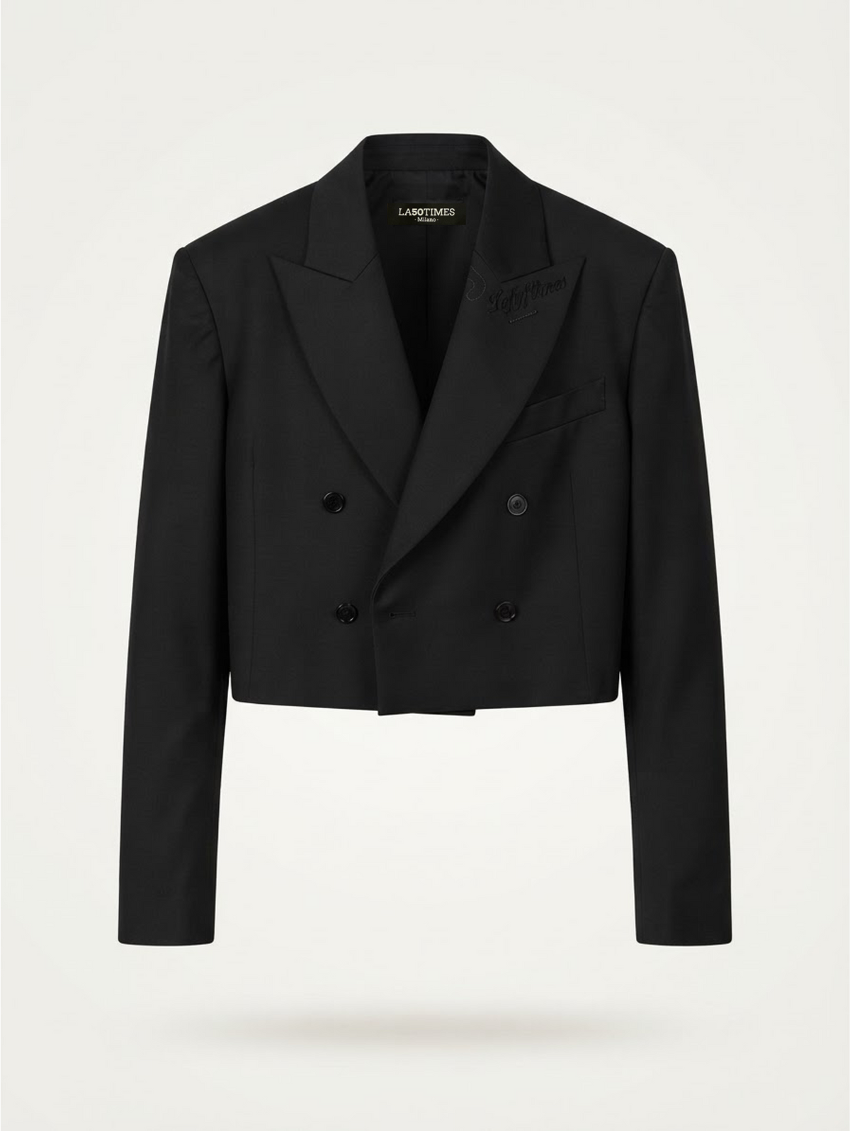 Andy double breasted 100% virgin wool short blazer