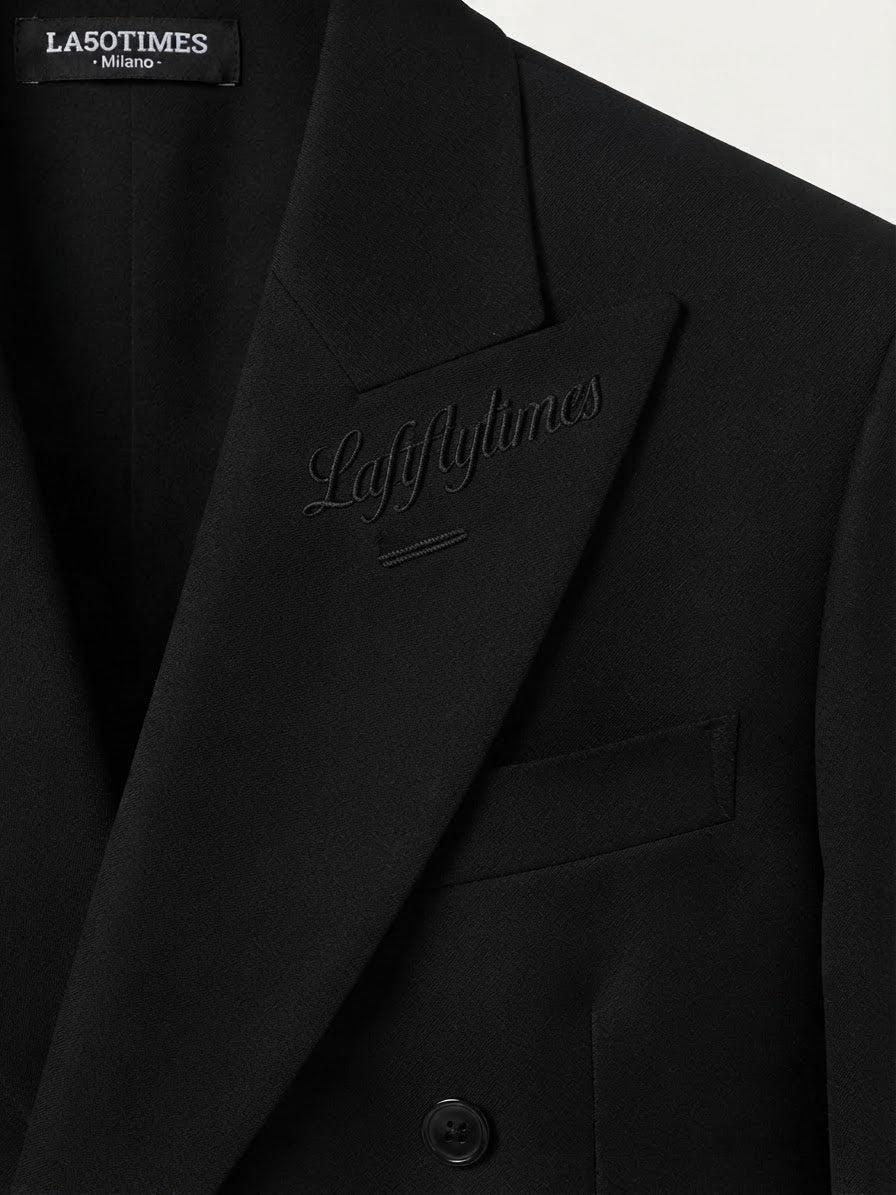 Andy double breasted 100% virgin wool short blazer