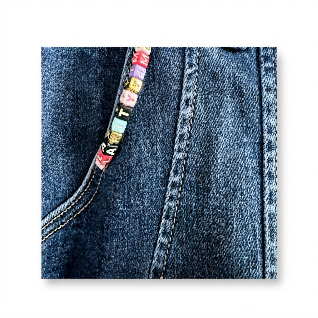 Berica long denim skirt with pleats