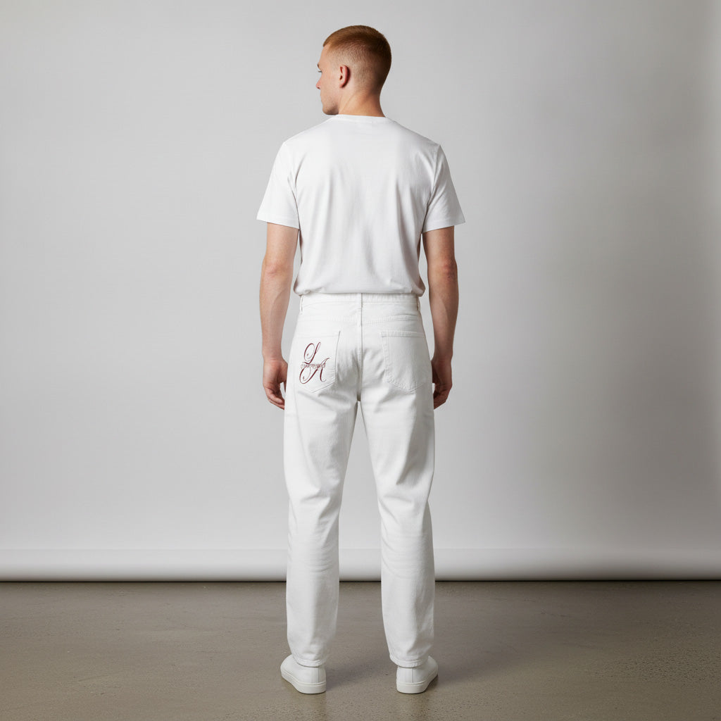 Pantalone in denim bianco leggero (7.5OZ) Gabriele