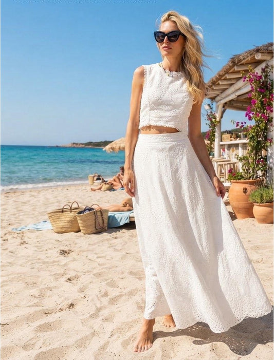 Ensemble Amelie in cotone sangallo