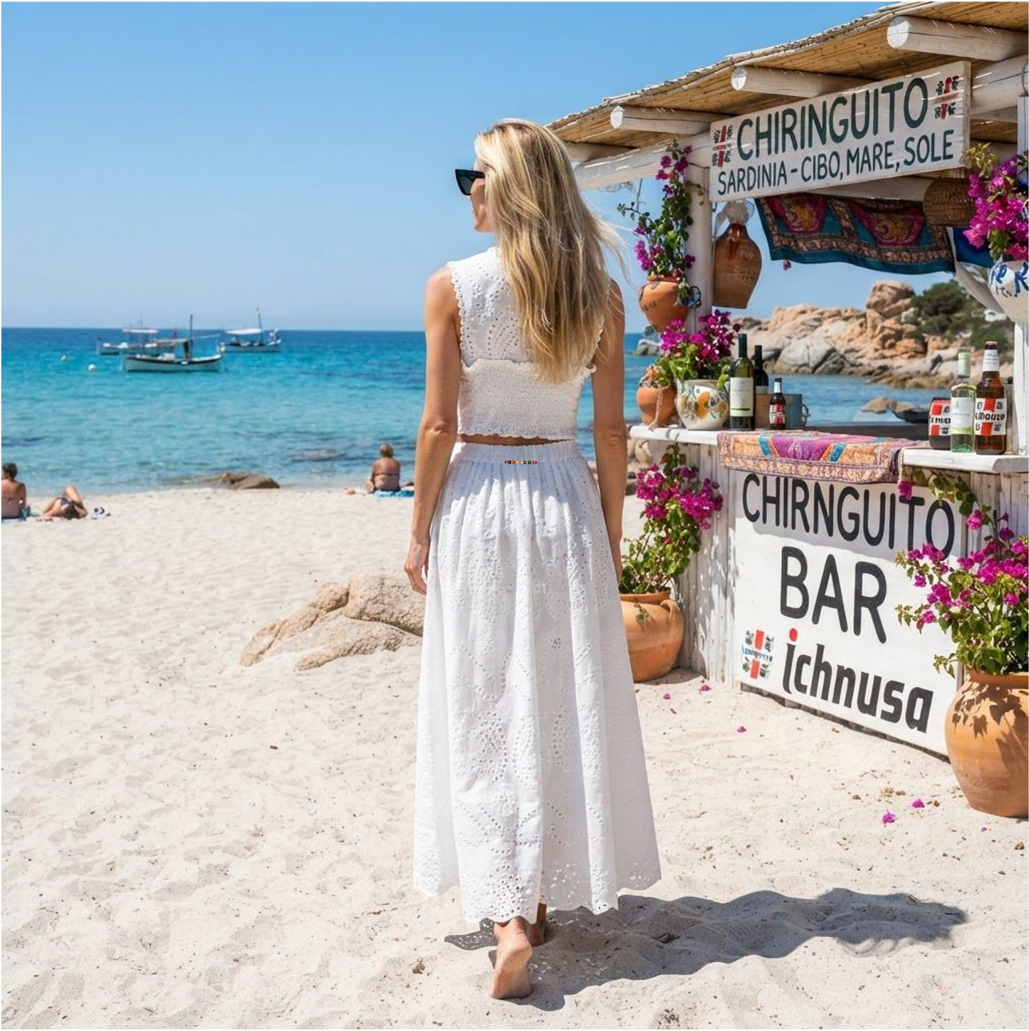 Ensemble Amelie in cotone sangallo
