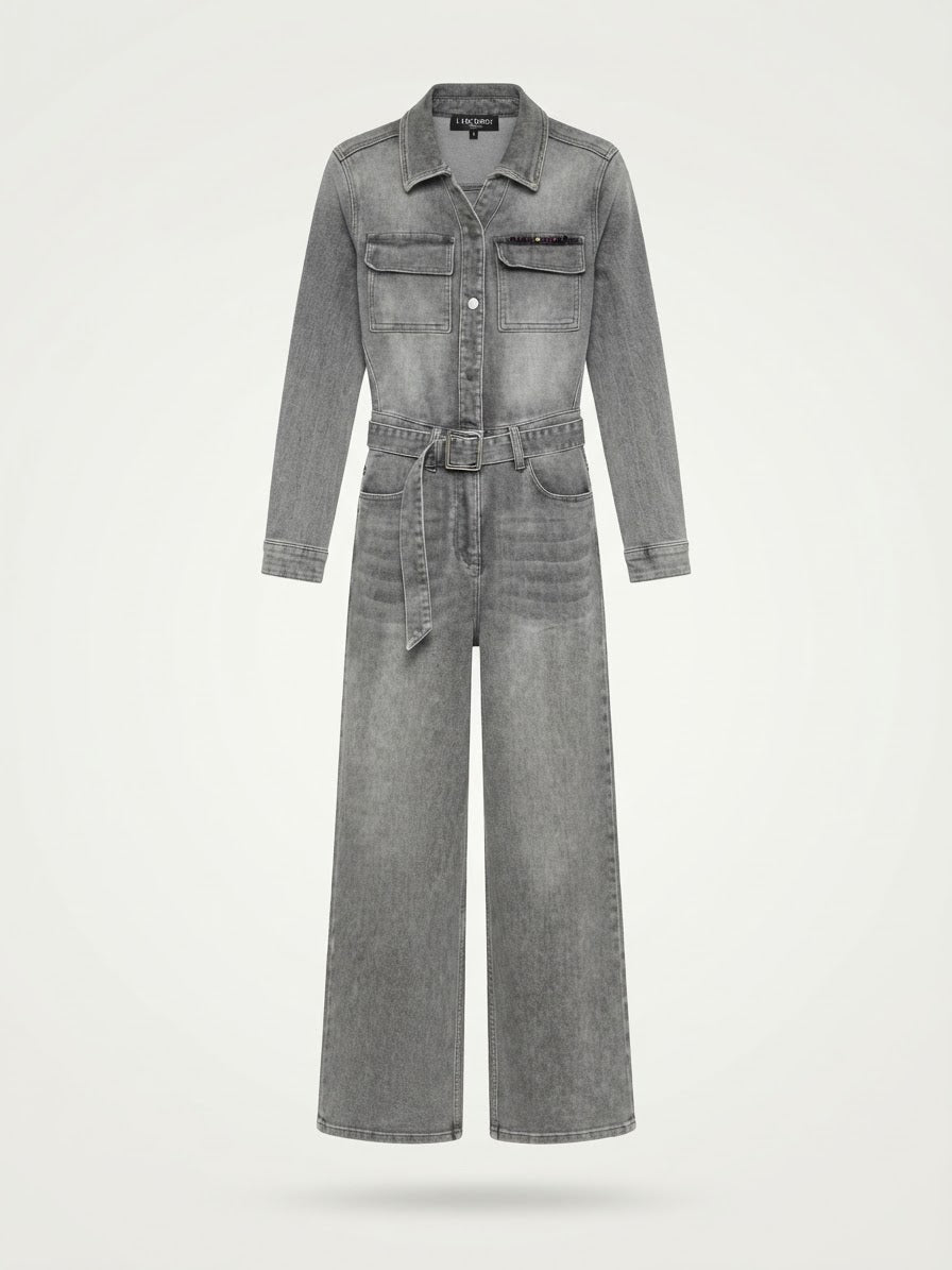 Margie stretch denim jumpsuit