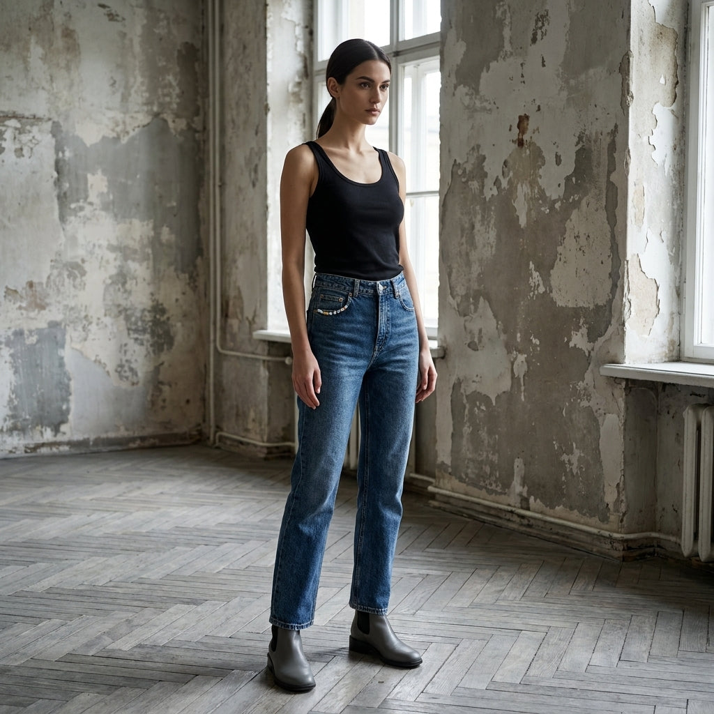 Patty regular fit denim stretch pant