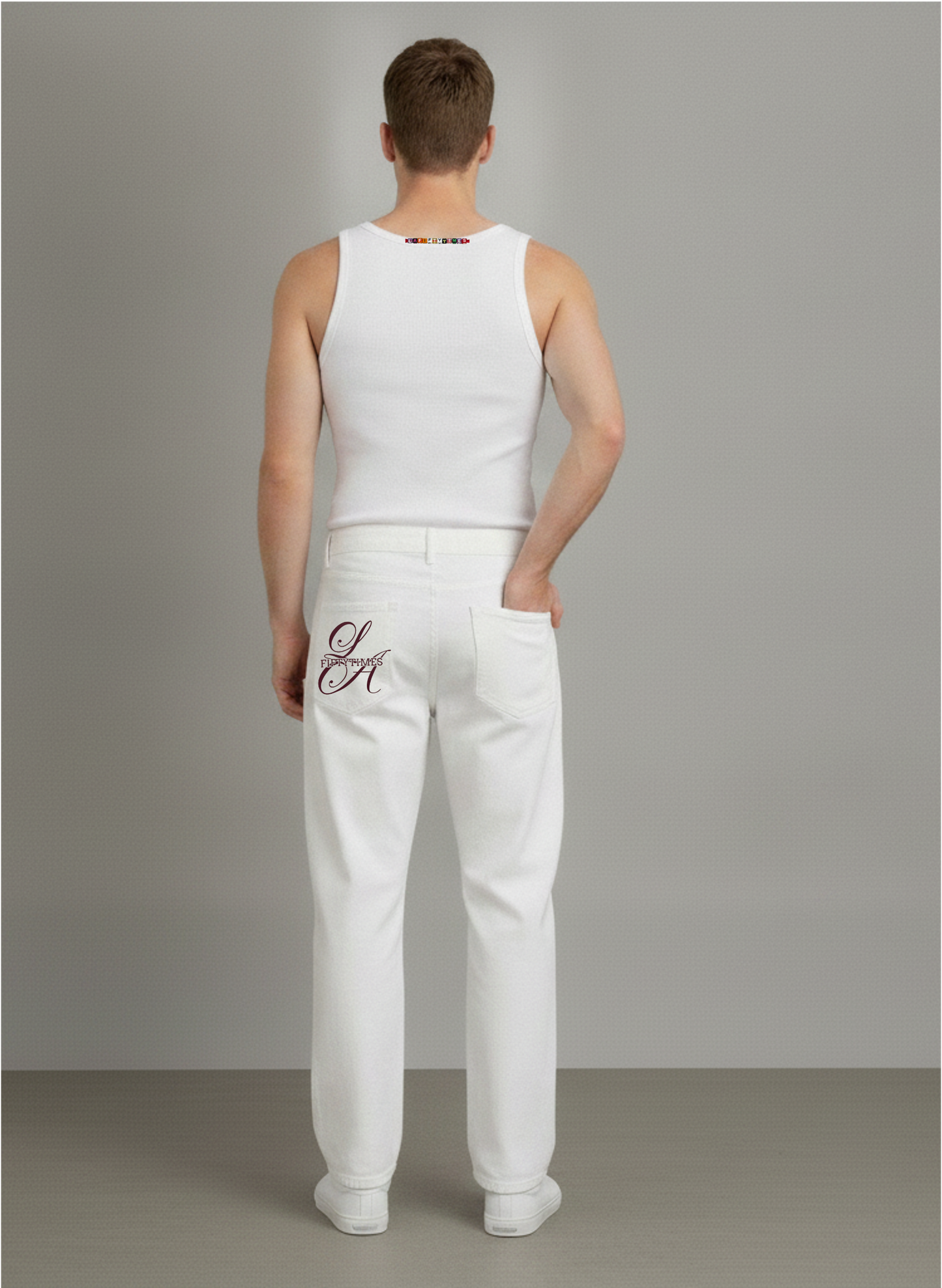 Pantalone in denim bianco leggero (7.5OZ) Gabriele