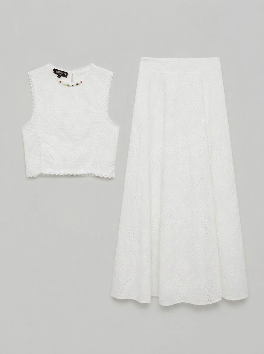 Ensemble Amelie in cotone sangallo