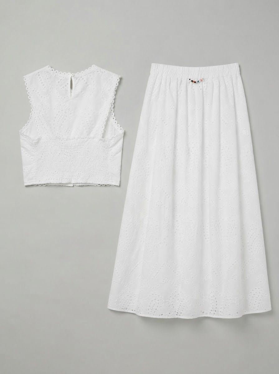 Ensemble Amelie in cotone sangallo