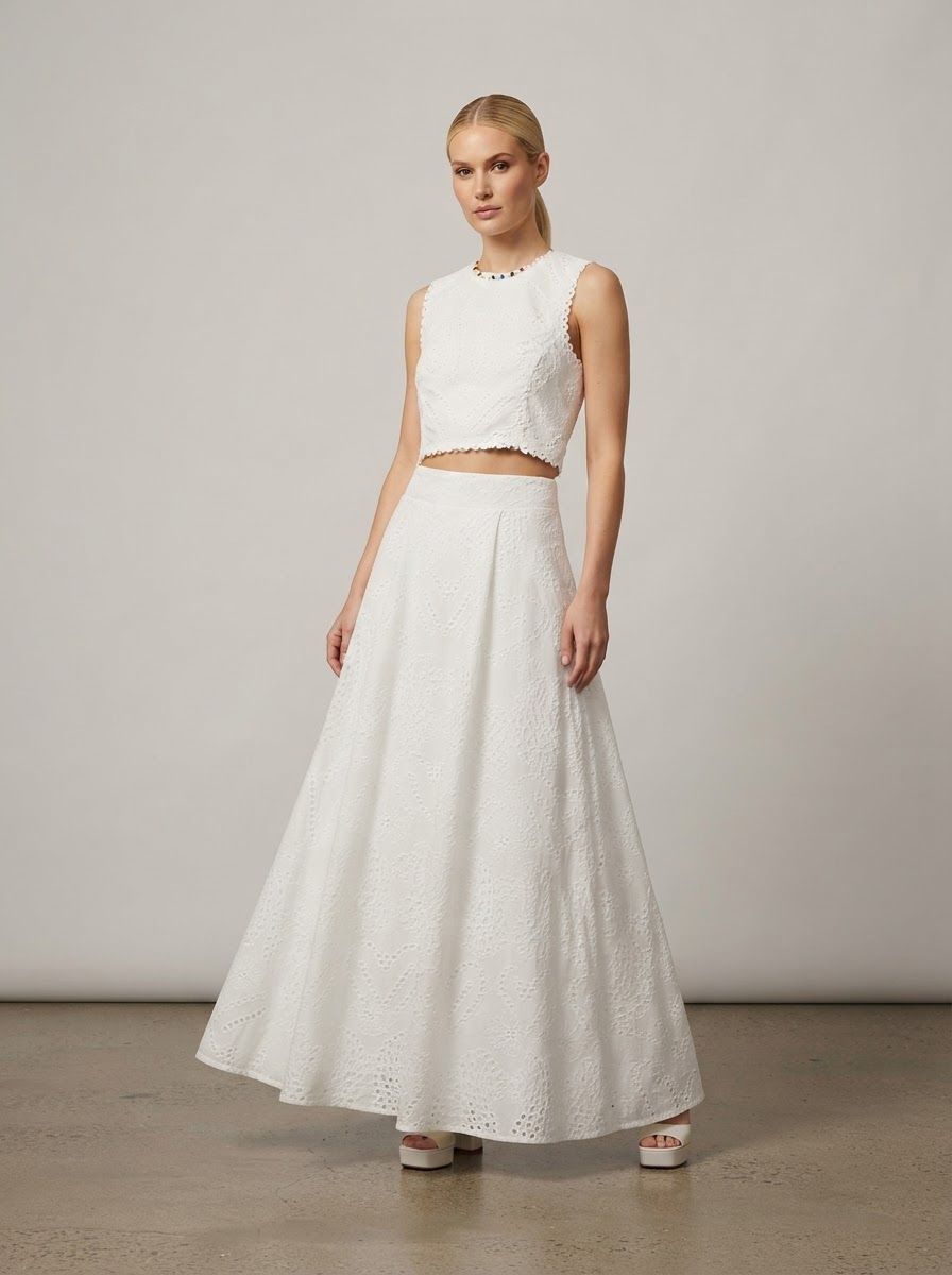 Ensemble Amelie in cotone sangallo