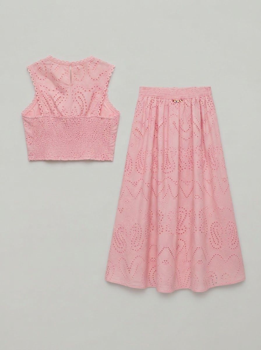 Ensemble Amelie in cotone sangallo
